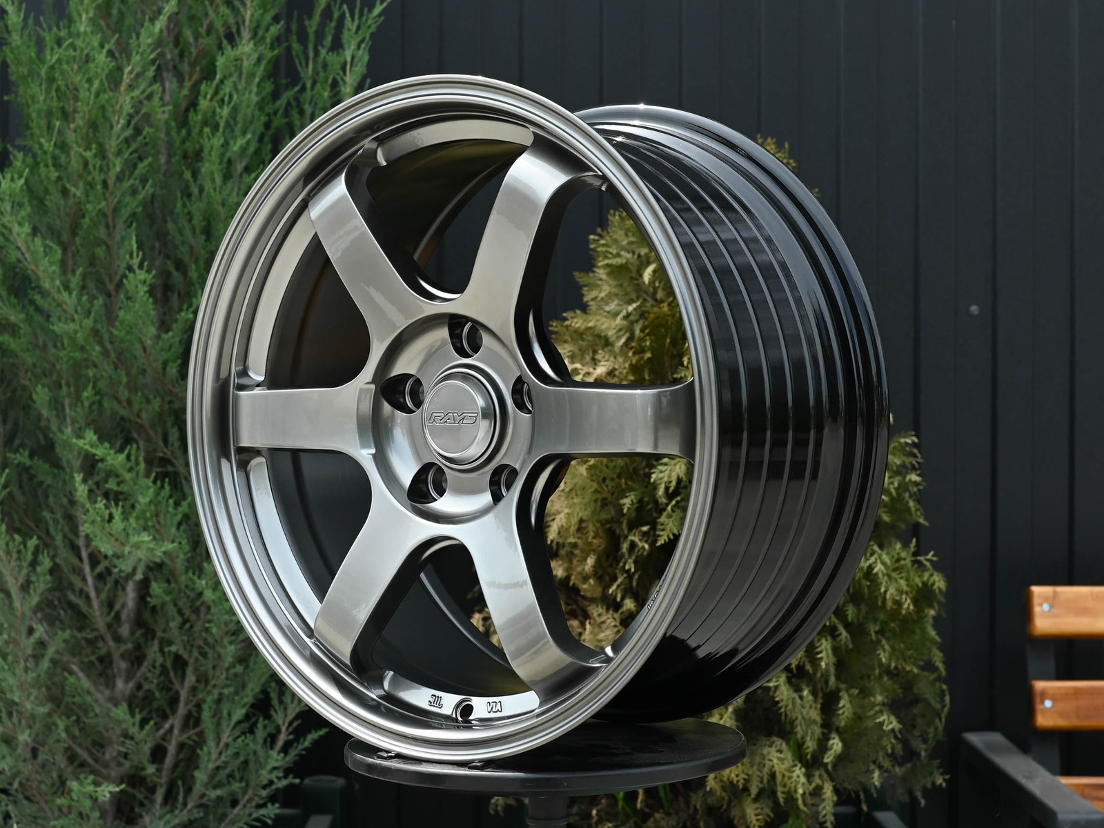 R17 Volk Racing TE37SL Стиль 8.0J ET38 5*112 Темный хром